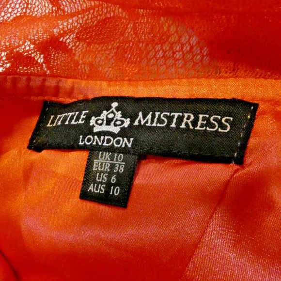 Little Mistress Womens 6 Coral Prom Maxi Dress Long Gown Lace Chic Gorgeous - Picture 8 of 13